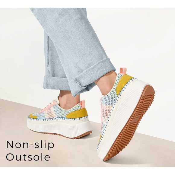 Lucky Step Women Multi Rhinestone Sparkly Chunky Retro Braided Casual Sneakers - Picture 4 of 9